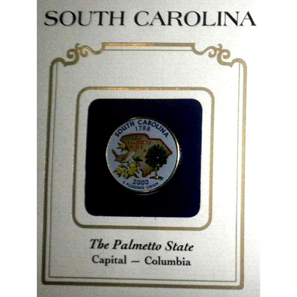 SOUTH CAROLINA COLORIZED QUARTER & FIRST DAY COVER- POSTAL COMMEMORATIVE SOCIETY - Picture 2 of 4